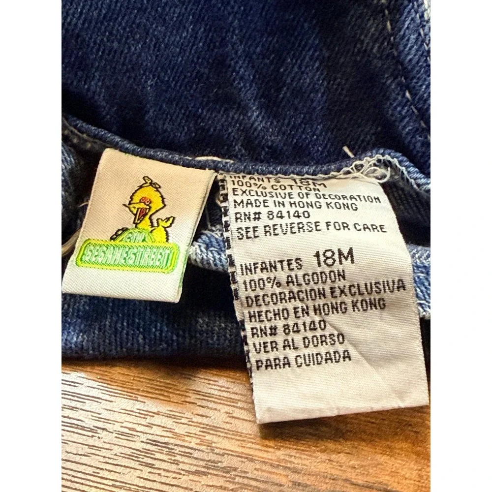 Rare vintage Sesame Street carpenter overalls size 18 months.  Football themed